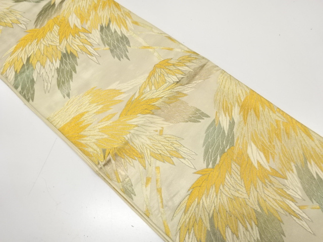 JAPANESE KIMONO / ANTIQUE FUKURO OBI / SILK / WOVEN BAMBOO GRASS